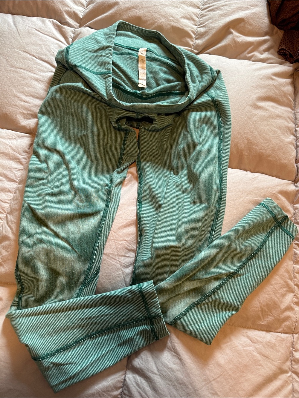 lululemon athletica Green Striped Leggings